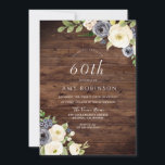 Invitation White & Navy Flowers Rustique 60e fête d'anniversa<br><div class="desc">White & Navy Flowers Rustic 60th Birthday Party Invitation Nous avons aussi beaucoup d'autres Invitation et collections.</div>