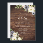 Invitation White & Navy Flowers Rustique 60e fête d'anniversa<br><div class="desc">White & Navy Flowers Rustic 60th Birthday Party Invitation Nous avons aussi beaucoup d'autres Invitation et collections.</div>