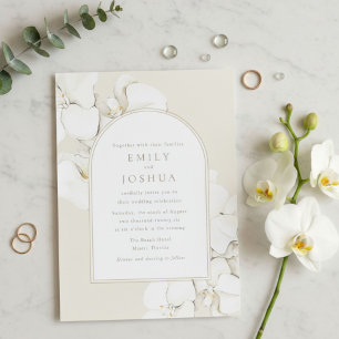 Invitation White Orchid Floral Digital Wedding