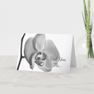 Invitation White Orchid Will You Be My Bridesmaid