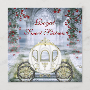 Invitation White Princess Carriage Enchanted Sweet 16