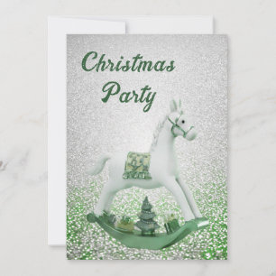 Invitation White Rocse Cheval Vert Noël Fête de Noël