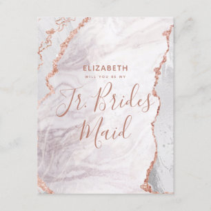 Invitation White & Rose Gold Serez-Vous Ma Jr Bridesmaid