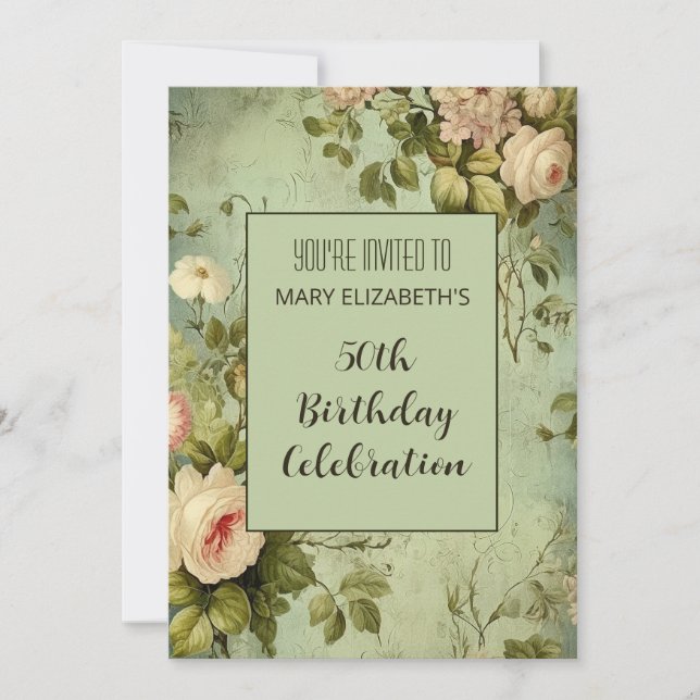 Invitation White Rose Green (Devant)