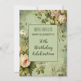 Invitation White Rose Green