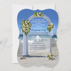 Invitation White Roses Beach Bachelorte