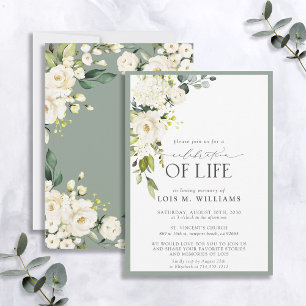 Invitation White Sage Green Fête de la vie