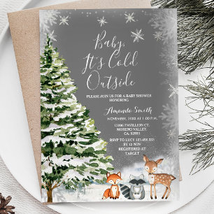 Invitation White Snowflake Animal À feuillage persistant arbr
