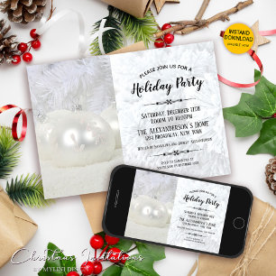 Invitation White Winter Wonderland Fête