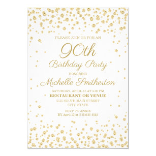 Invitations Faire Part Cartes Anniversaire De 90 Ans Zazzle Fr