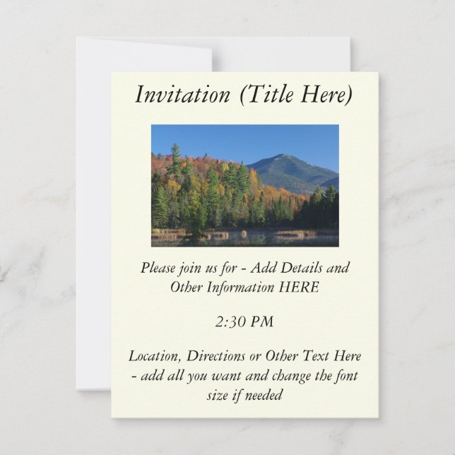 Invitation Whiteface Mountain sur Little Cherrypatch Pond (Devant)