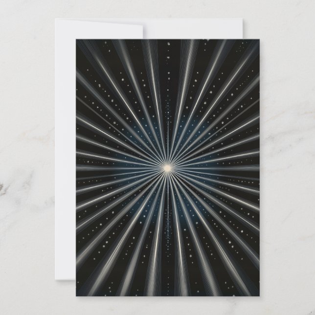 Invitation Whitefire Supernova Cosmic Galaxy Star Blanc Noir (Devant)
