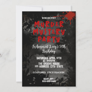 Invitation whodunit meurtre mystère sanglante fête 40e 50e 60