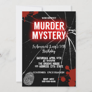 Invitation whodunit meurtre mystère sanglante fête 40e 50e 60
