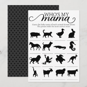 Invitation Whoo My Your Mama Baby shower Activité de jeu