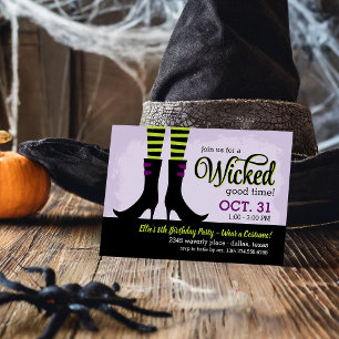 Invitation Wicked Witch Anniversaire de enfant Costume Party
