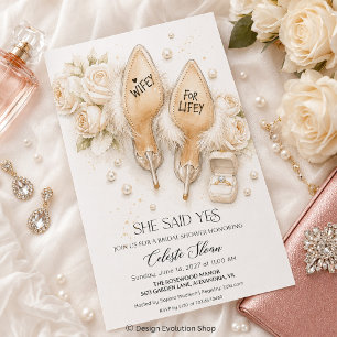 Invitation Wifey for Lifey Talons Hauts Enterrement de Vie de