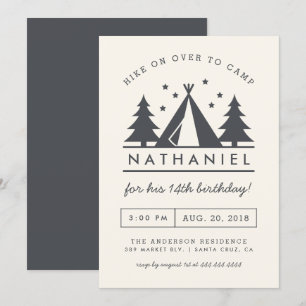 Invitation Wigwam moderne dans le Woods Birthday Camp Party