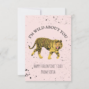 Invitation Wild About You Tiger Classroom Photo Valentine