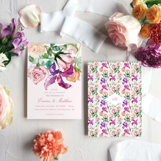 Invitation Wild Botanical Maximalism Wedding (Créateur téléchargé)