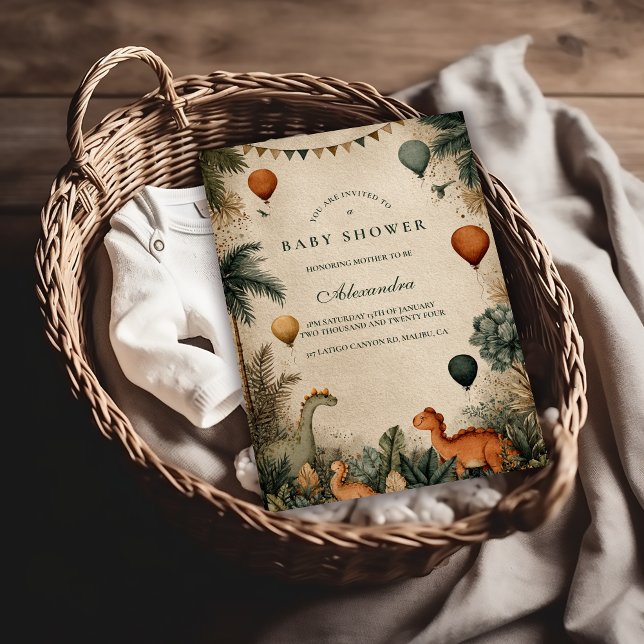 Invitation Wild Dino Forest Baby Shower (Créateur téléchargé)