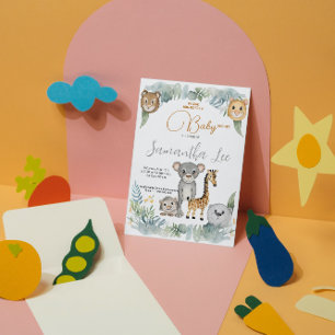 Invitation Wild drôle Safari Animaux Baby showers garçons