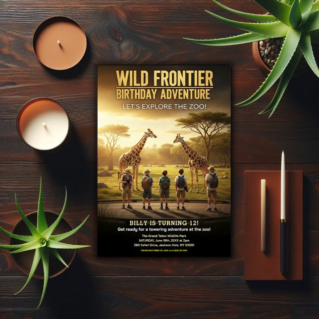 Invitation Wild Frontier Zoo Birthday Party (Créateur téléchargé)