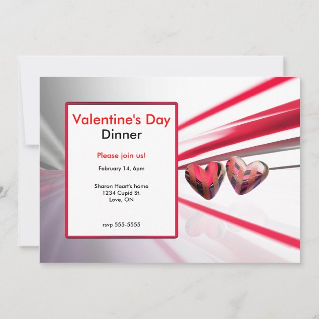 Invitation Wild Hearts Dîner de la Saint-Valentin (Devant)