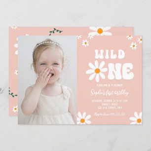 Invitation Wild One 1er anniversaire fête Daisy Boho Photo