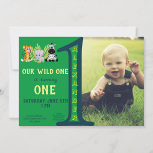 Invitation Wild One 1st Birthday Boy Photo