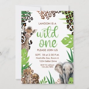 Invitation Wild One Animal Safari premier anniversaire