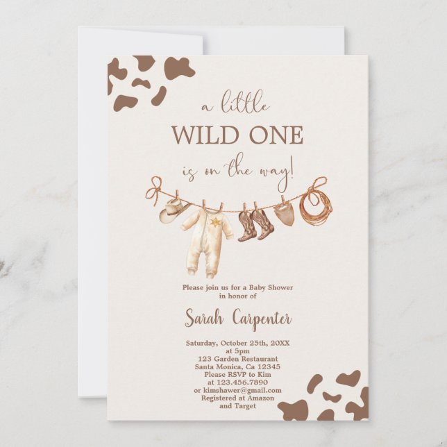 Invitation Wild One Baby Shower Boy (Devant)