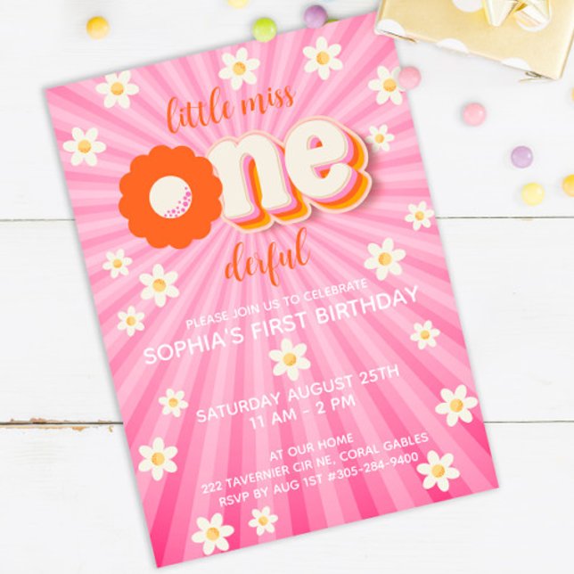 Invitation Wild One Boho Daisy Rainbow 1er Birthday Invitatia (Créateur téléchargé)