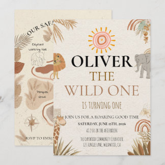 Invitation Wild One - Boho Safari First Birthday