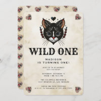 Wild One Cute Kitten Cat Rockabilly 1er Anniversai