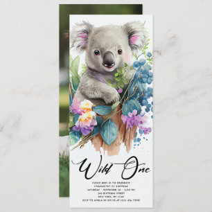 Invitation Wild One Cute Koala 1er Anniversaire Photo Animal