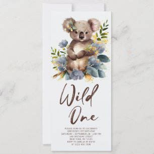 Invitation Wild One Cute Koala 1er Anniversaire Photo Animal