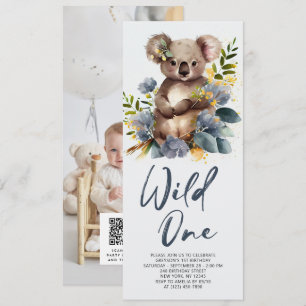 Invitation Wild One Cute Koala 1er Anniversaire Photo Animal