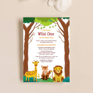 Invitation wild one est sur le chemin baby shower boisé