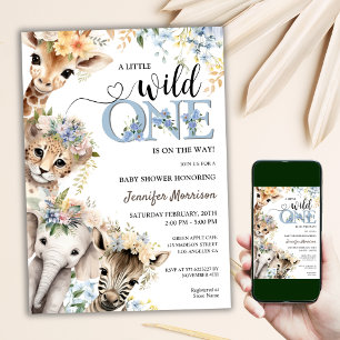 Invitation Wild One est sur le chemin   Boy Safari Baby showe