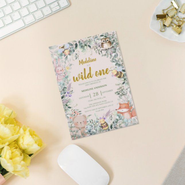 Invitation Wild One Forest Animaux 1er anniversaire Invitatio (Créateur téléchargé)