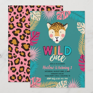 Invitation Wild ONE   Invitations Leopard