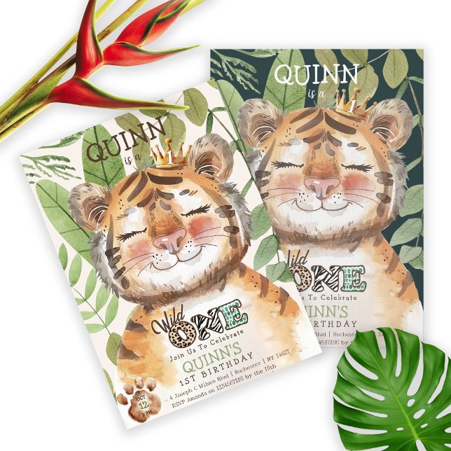 Invitation Wild One Jungle Animals Safari 1st Birthday (Créateur téléchargé)