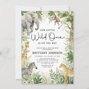 Invitation Wild One Jungle Animaux Safari Thème Baby shower
