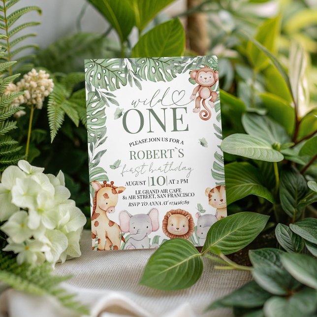 Invitation Wild One Jungle Birthday Invite (Créateur téléchargé)