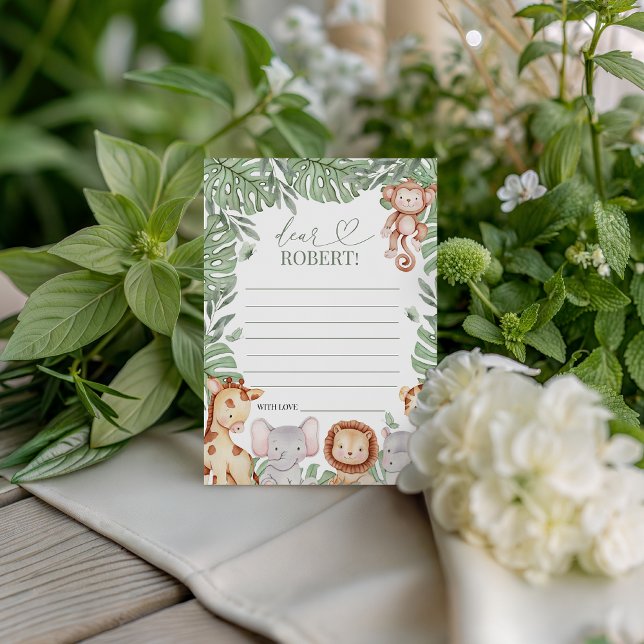 Invitation Wild One Jungle Message Card (Créateur téléchargé)