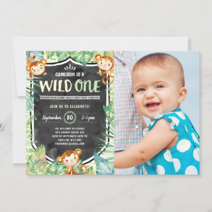 Invitation Wild One Jungle Première fête d'anniversaire Photo