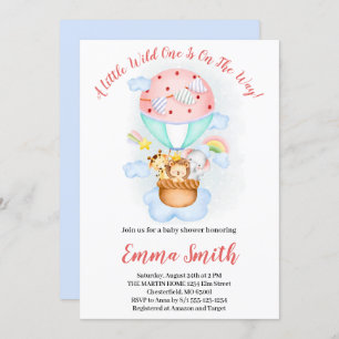 Invitation Wild One Jungle Safari Animaux Expédier Baby showe