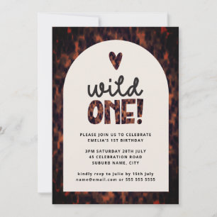 Invitation Wild One Jungle Tortoiseshell Safari 1er anniversa