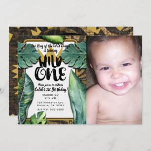Invitation Wild One King of Things Crown 1st Birthday Party